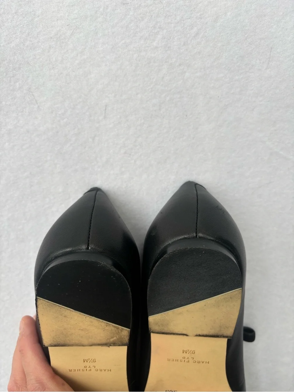 Marc Fisher Black Leather Mary Jane Ballet Flats - Picture 5 of 8